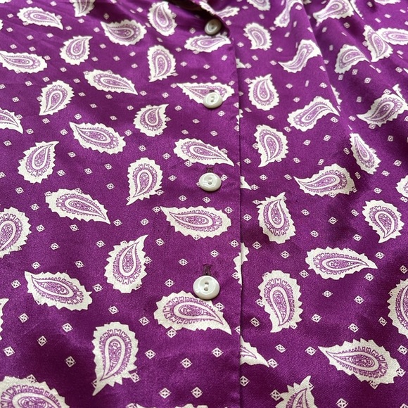 Vintage Western Paisley Purple button-up shirt , Size: M/L - Picture 14 of 17
